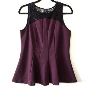 Fit ‘N Flare Burgundy Aline Sleeveless Top size Medium